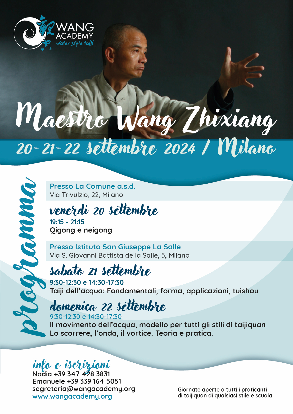 20-22 settembre 2024: Seminario con il Maestro Wang a Milano